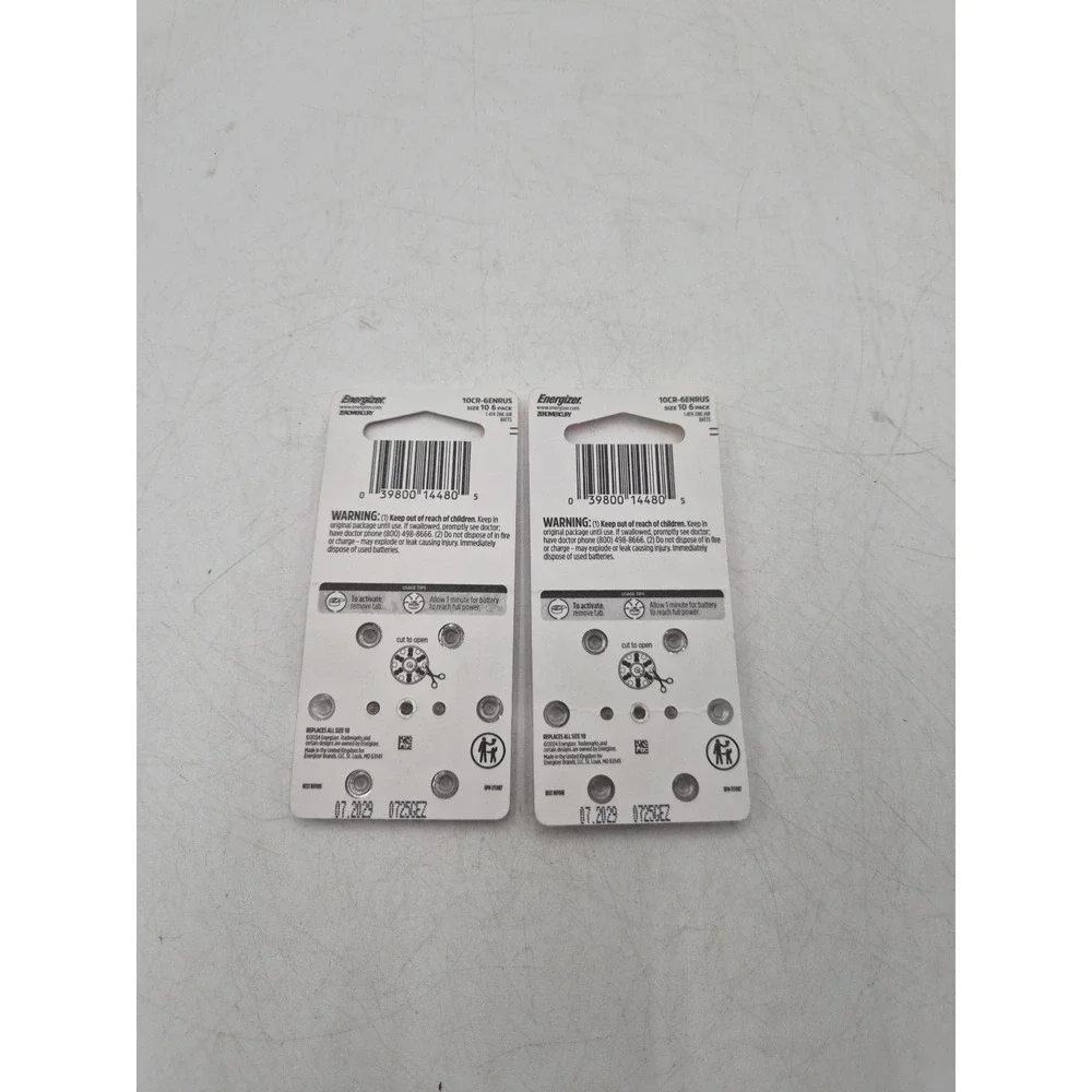 Hearing Aid Batteries Size 10 8 Count by Energizer Lot Of 2 16 Count Battery